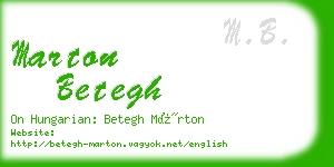 marton betegh business card